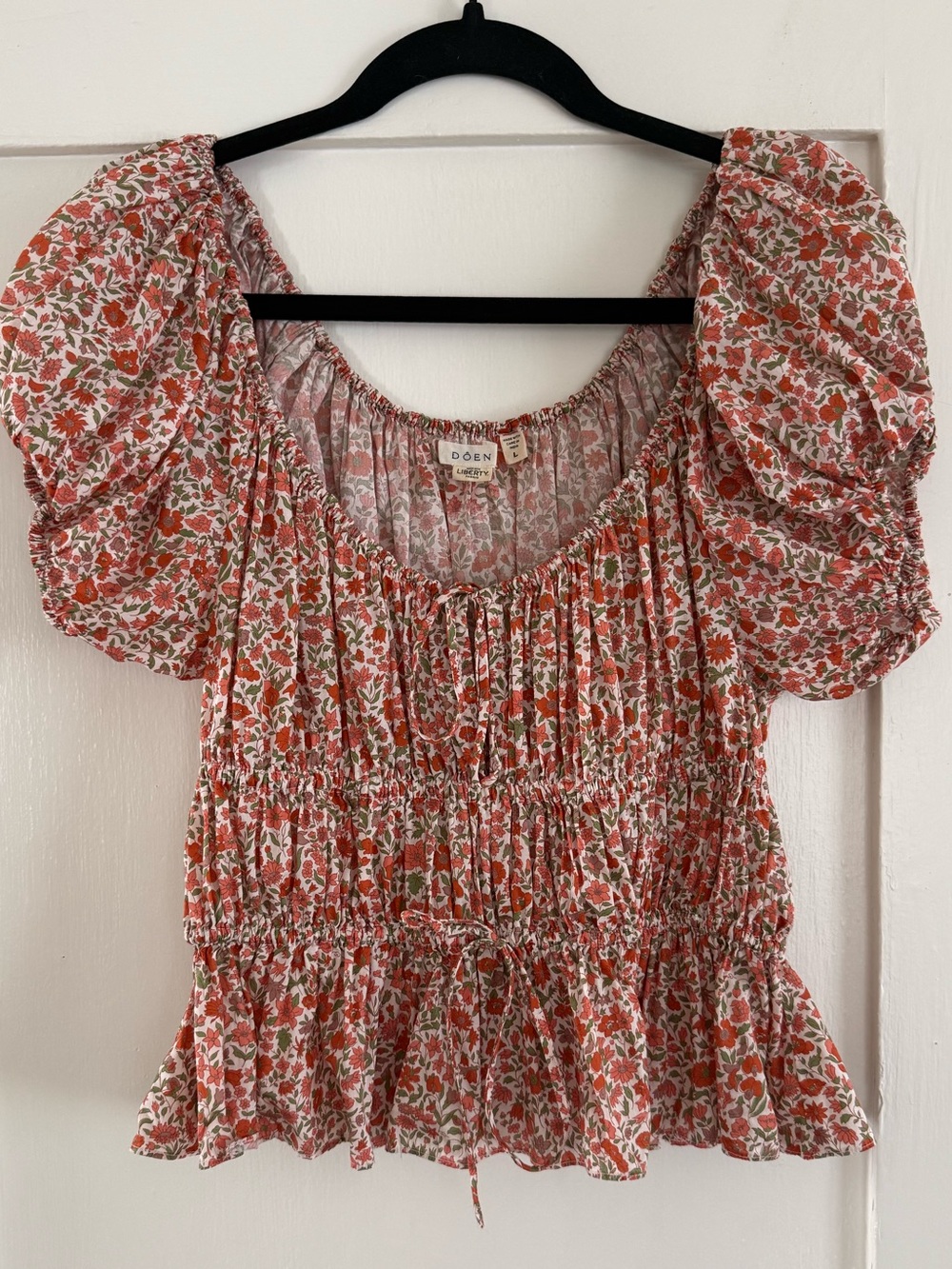 Doen Adie Top in Coral Poppy Bell size Large